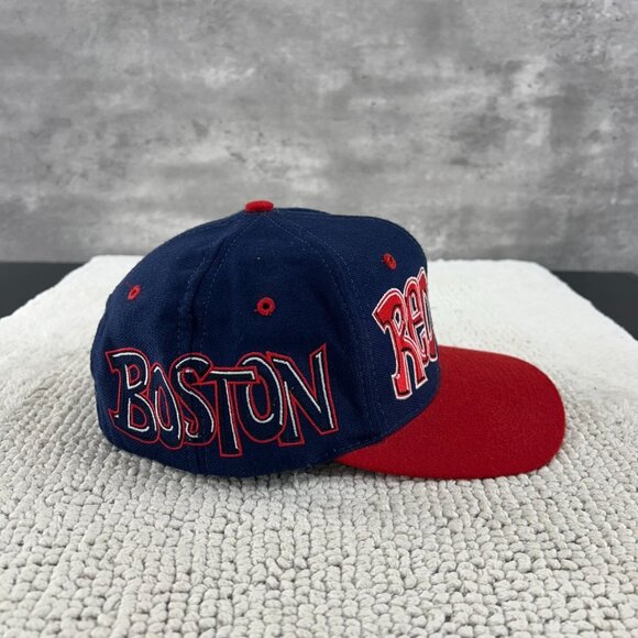 Vintage Boston Red Sox Snapback Hat OSFA Graffiti Bubble Two Tone Drew Pearson - Picture 3 of 7